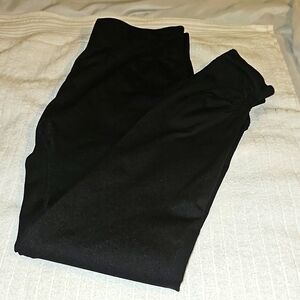 New Casual Black leggings Elastic Waist Cinched Ankles L/XL